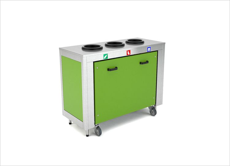 Die neue Abfall- und Sortierstation von Mobiltherm erleichtert das Entsorgen von Speiseresten und anderem Abfall in Großküchen